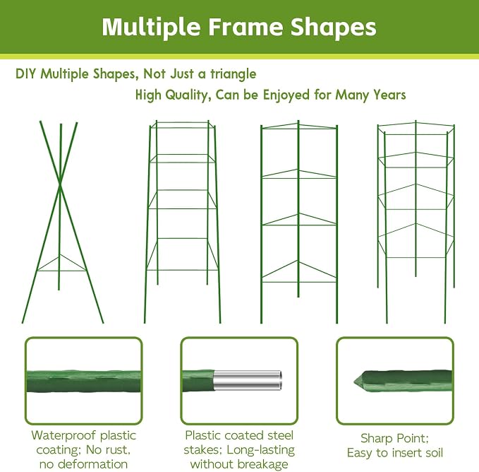 Riare 8 Pack 4 FT Tomato Cages for Garden- 48inches Heavy Duty Garden Stakes - Image 5