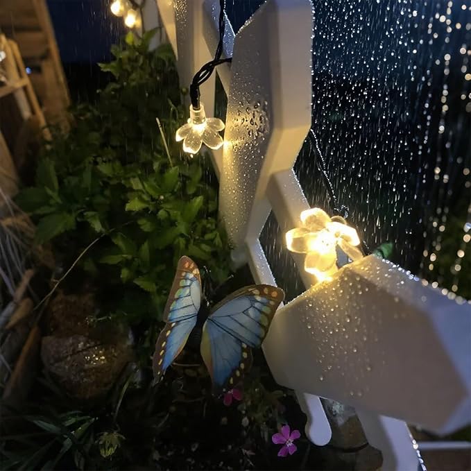 Solar Flower String Lights, 50 LED Outdoor Patio Lights Waterproof, Fairy Lights - Image 2