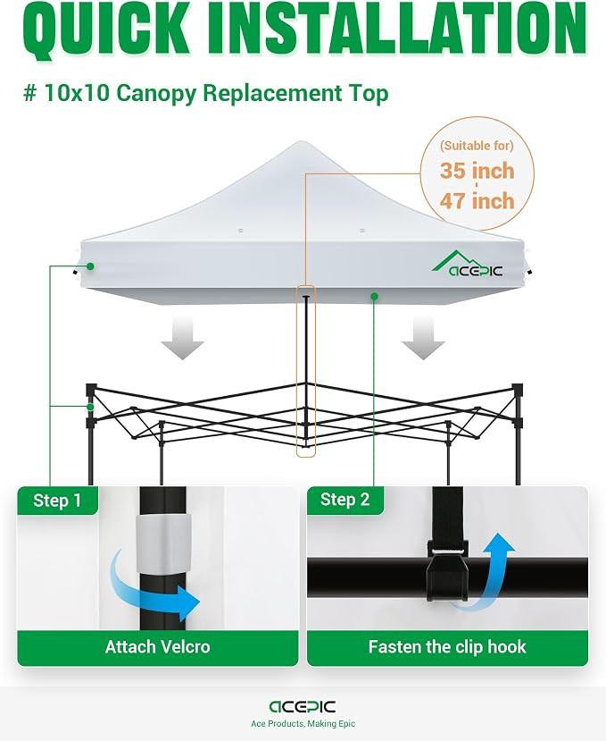 Heavy Duty 10x10 Canopy Replacement Top Cover - Image 7