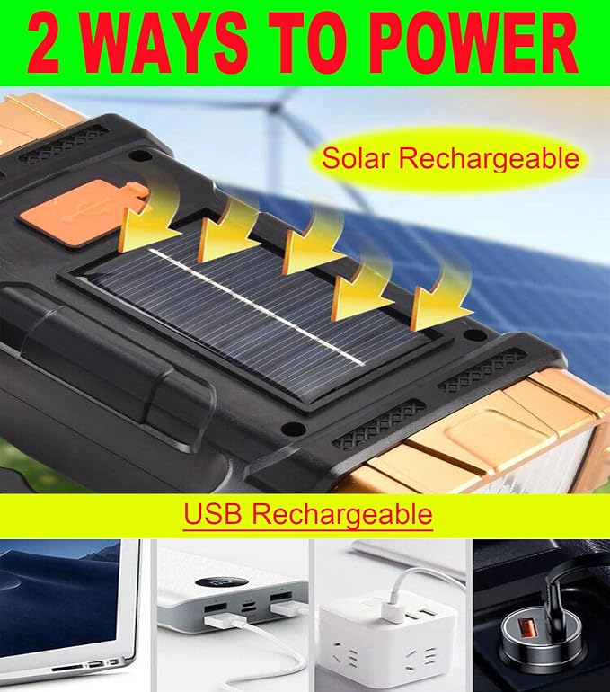 SUYOOULIN Solar Rechargeable LED Soptlight Flashlight, Super Bright 7000LM - Image 5