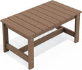 SERWALL Patio Coffee Table, HDPE Rectangle Outdoor Coffee Table by SERWALL
