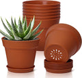 T4U 5 Inch Plant Pot 8-Pack, Plastic Pots by T4U