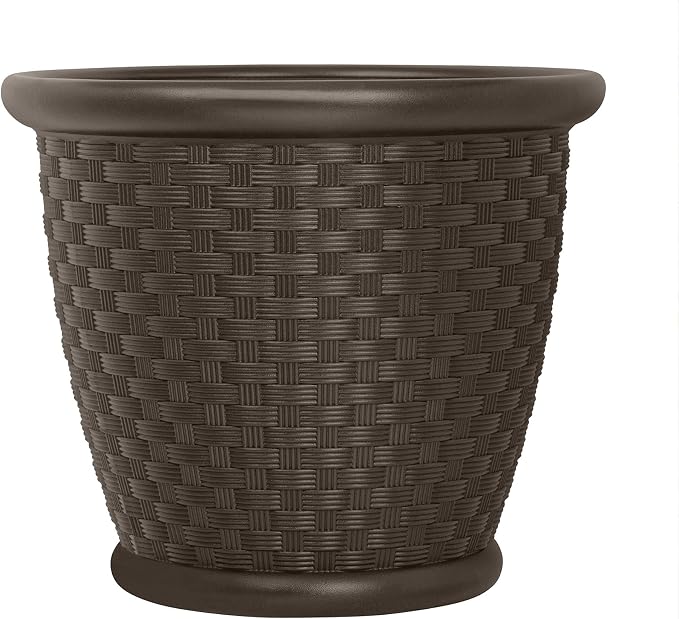Suncast Sonora 22 Inch Plastic Wicker Indoor or Outdoor Decorative Garden by Suncast