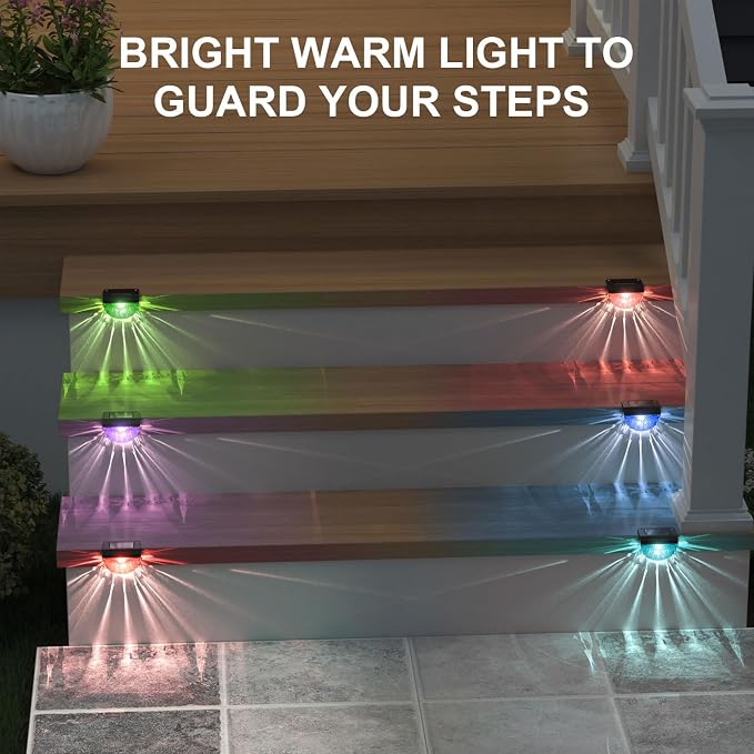 8 Pack Solar Deck Lights Outdoor, Solar Step Lights Waterproof - Image 8