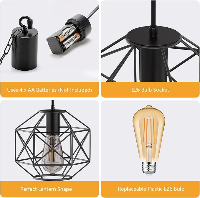 Battery Operated Chandelier, Gazebo Battery Operated Outdoor Lights Waterproof - Image 3