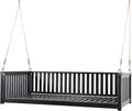 Patio Twin Size Garden Swing Daybed, Acacia Wood Porch Swing by RuiSiSi