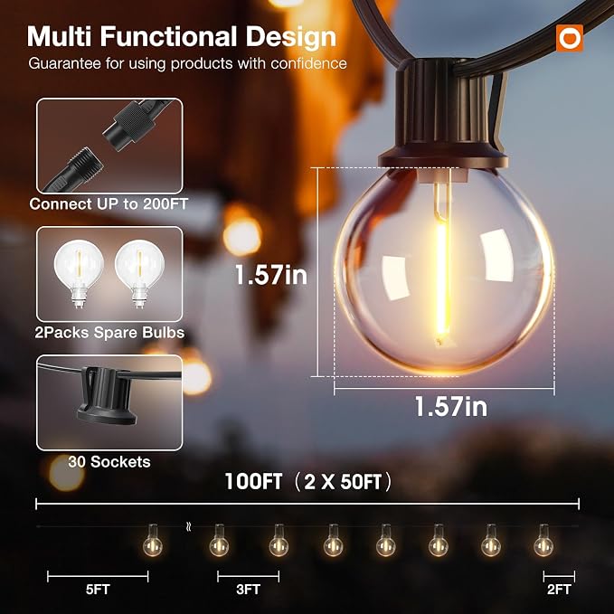 addlon 100FT Outdoor String Lights G40 - Image 6