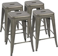 Devoko Metal Bar Stools 24" Indoor Outdoor Stackable Barstools Modern Style by DEVOKO
