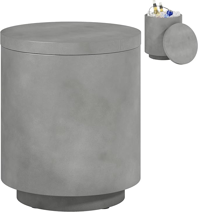 HOMCOM 2.6 Gal Outdoor Cooler Side Table, 3-in-1 Cool Coffee Table by HOMCOM