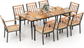 Tangkula 9-Piece Patio Dining Set, Outdoor Acacia Wood Dining Furniture Set by TANGKULA