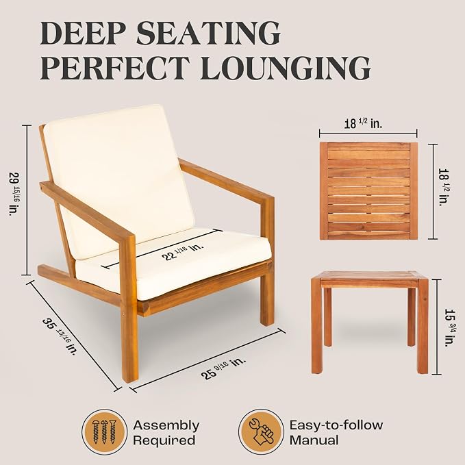IDZO Natural 3-Piece Patio Bistro Sets - Image 5