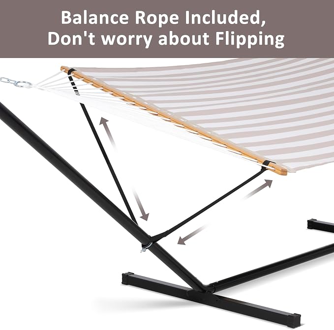 SUNCREAT Double Hammock with Stand Included, Outdoor Portable Hammock with Stand - Image 3