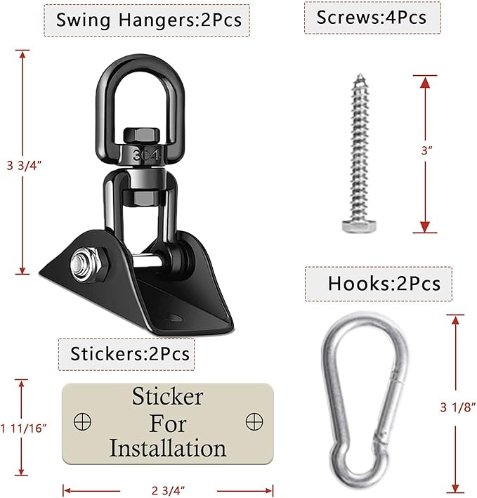 Heavy Duty Swing Hangers for Wooden Sets 2000 LB Capacity Hammock Hanger 360 - Image 6