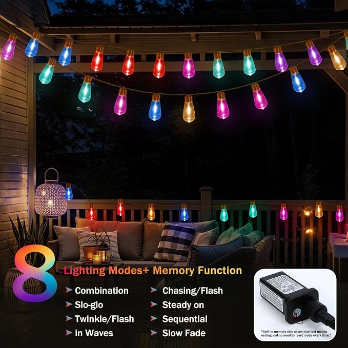 Outdoor String Lights, 24FT 20 LED Bulbs Shatterproof Patio Lights, IP65 - Image 4