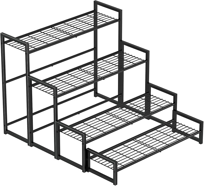 Garden 4 you 4 Tier Stair Style Large Metal Plant Stand Stackable, Garden by Garden4you