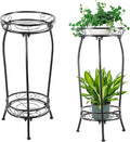 2-Pack Plant Stand Indoor Outdoor, Tall Black Metal Rustproof Stable Plant by KavliumPlantStand