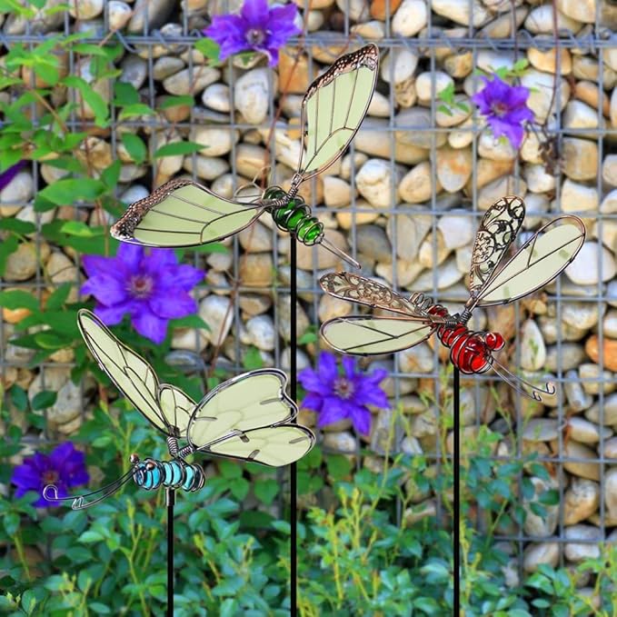 Juegoal 20 Inch Butterfly Garden Stakes Decor, Dragonfly Stakes, Hummingbird - Image 6