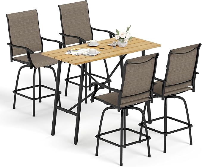 Sophia & William Outdoor Bar Set, Patio Bar Table and Chairs Set, Bar Height by SophiaWilliam