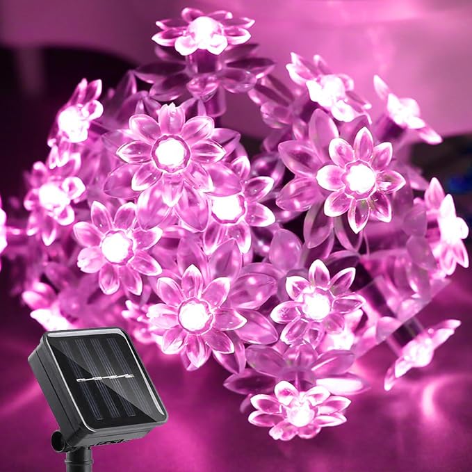 ITICdecor Solar Flower String Lights Outdoor Waterproof 50 LED Upgraded Flower by ITICdecor