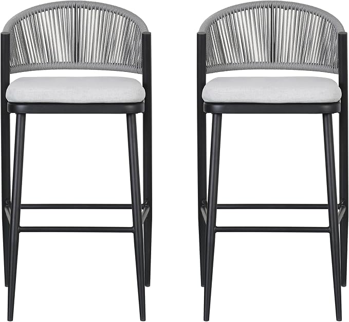 Christopher Knight Home Hearth 30.25" H Patio Barstools Set of 2, Woven Wicker - Image 7
