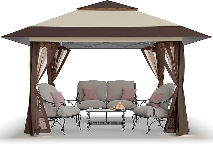 CROWN SHADES 11x11 Pop Up Gazebo, Patented One Push Outoor Canopy Tent by CrownShades