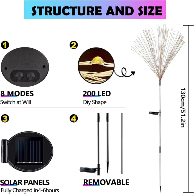 2 Pack Solar Firework Lights Outdoor - Image 6