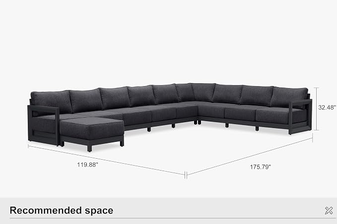 PURPLE LEAF Patio Furniture Set U-shaped Outdoor Couch - Image 9