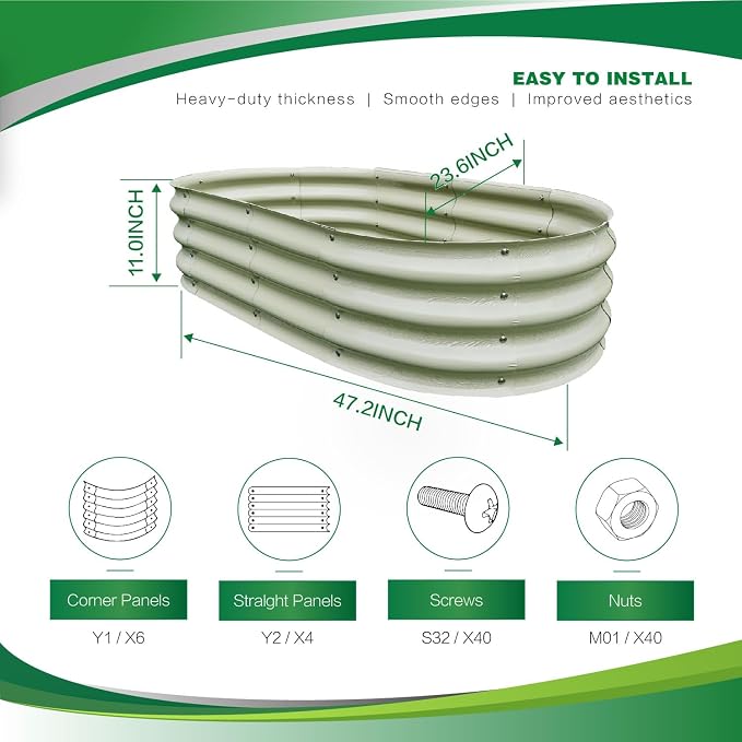 Gardmax 2 Pack Galvanized Raised Garden Bed, Lightweight Planter Boxes Outdoor - Image 4