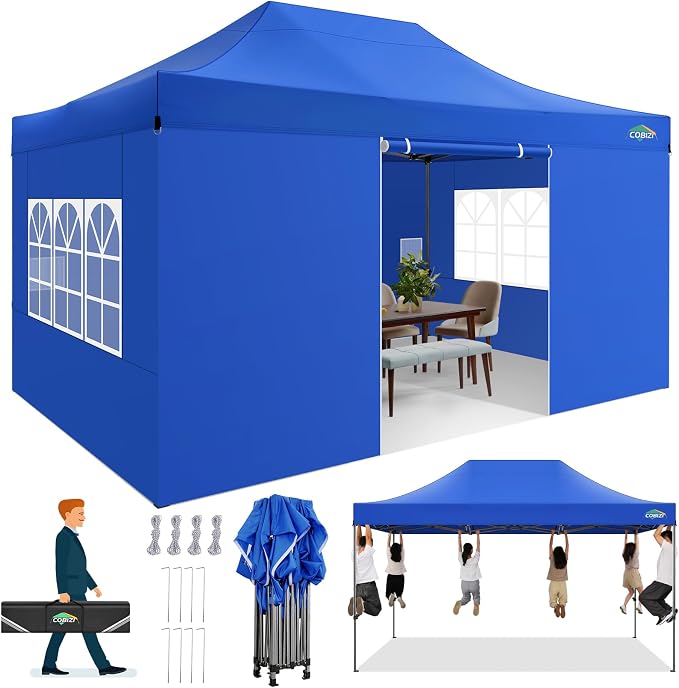 COBIZI 10x15 Pop up Canopy Gazebo 3.0, Easy up Heavy Duty Canopy by COBIZI