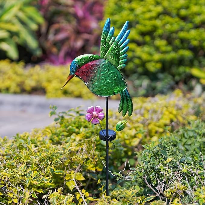dreamysoul Outdoor Solar Hummingbird Garden Lights, Decorative Hummingbird - Image 7