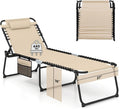 GYMAX Lounge Chair for Outside, 440lbs 27” Oversize Folding Beach Tanning by GYMAX