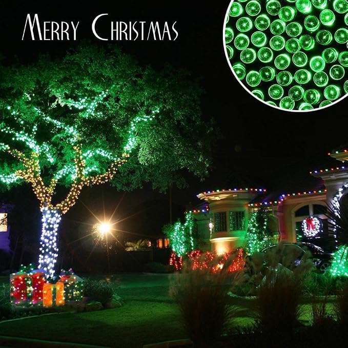 Joomer Green Solar Christmas Lights, 2 Pack Total 144FT 400 LED 8 Modes - Image 6