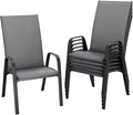 JEAREY Patio Dining Chairs Set of 6, Outdoor Stackable Dining Furniture Set by JEAREYOutdoorsCollection