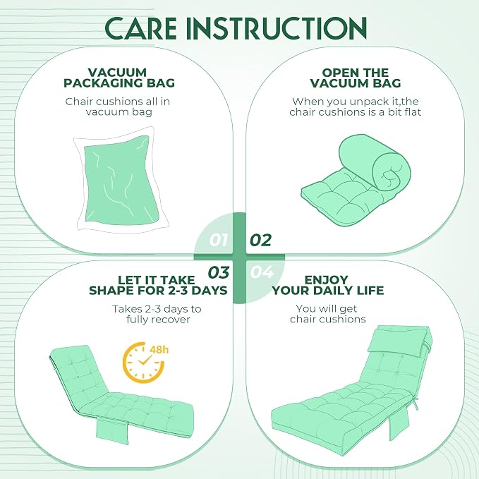 Outdoor Chaise Lounge Cushion, Waterproof Lounge Chair Cushion - Image 7
