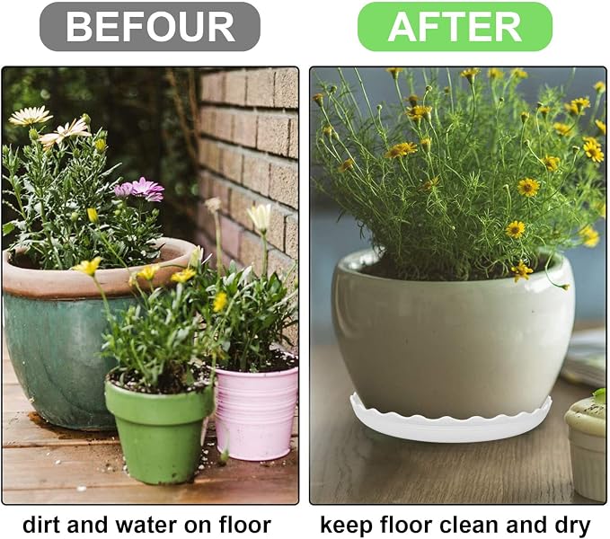 12Pcs Plant Saucer, 6 8 10 Inch Durable Plastic Plant Trays - Image 2