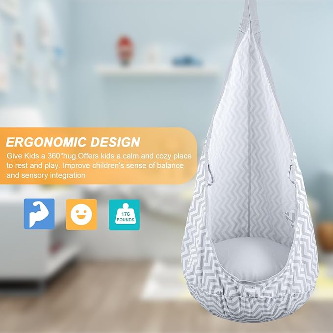 YAERSI Kids Pod Swing Seat, Hammock Chair - Image 3
