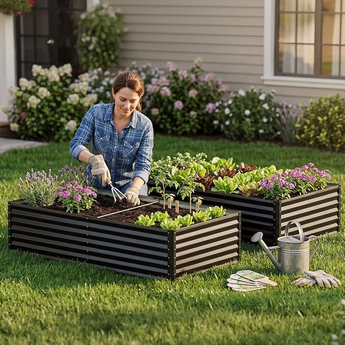 COMHOMA Galvanized Raised Garden Bed, Large Metal Planter Box - Image 2