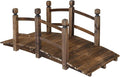 5FT Wooden Garden Bridge Arch Stained Finish Footbridge Decorative Backyard by RELIANCER