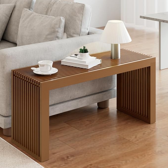 Bamboo Dining Bench Indoor Long Entryway Shoe Rack Bench, Outdoor Modern Wood - Image 4