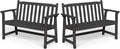 Ciokea 48" Outdoor Bench Set of 2, HDPE Weatherproof Garden Bench, 2-Person by CIOKEA