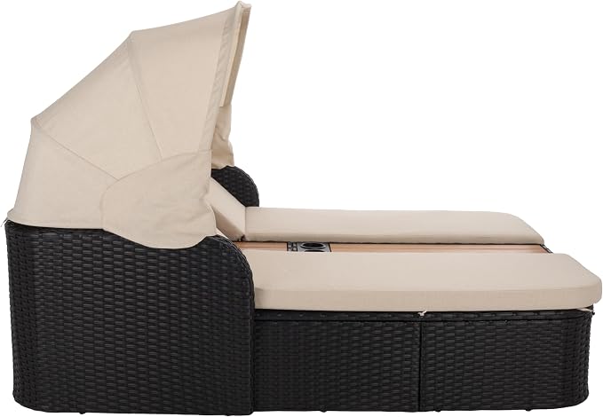 SAFAVIEH Outdoor Patio Furniture Collection – Victoria Black & Taupe Double - Image 10