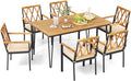 Tangkula 7-Piece Patio Dining Set, Acacia Wood Outdoor Furniture Set by TANGKULA