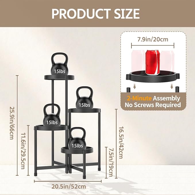 LASZOLA 4 Tiered Folding Plant Stand Indoor - Image 3
