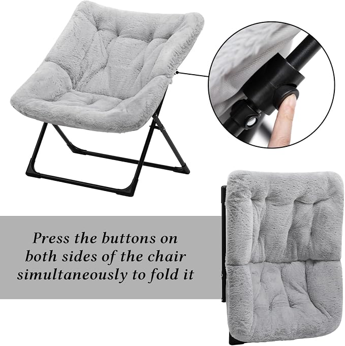 HollyHOME Comfy Oversized Saucer Chair, Extra Large Folding Lounge Chair - Image 7