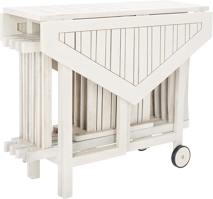 SAFAVIEH Outdoor Patio Furniture Collection Kerman White Washed Acacia Wood - Image 3