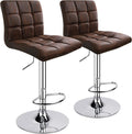 Leopard Modern Square PU Leather Adjustable Bar Stools by LEOPARDPRODUCTS
