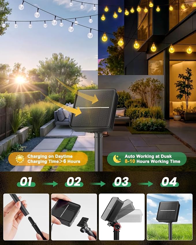 Solar String Lights Outdoor 60 LED 36FT - Image 5
