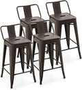 COSTWAY Metal Bar Stools Set of 4, by COSTWAY