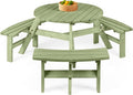Best Choice Products 6-Person Circular Outdoor Wooden Picnic Table by BestChoiceProducts