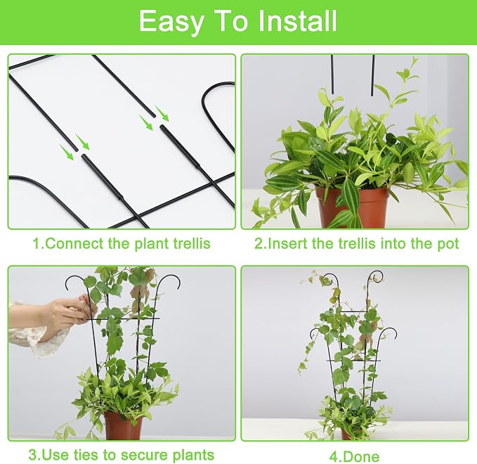 4P Plant Trellis for Potted Plants, Larger 23in Garden Trellis for Climbing - Image 6
